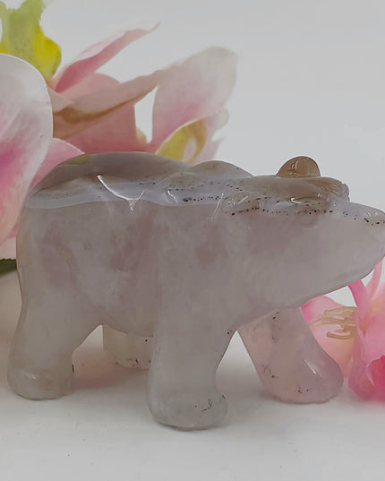 Agate bear carvings