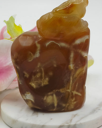 Madagascan Carnelian Rabbit Carving