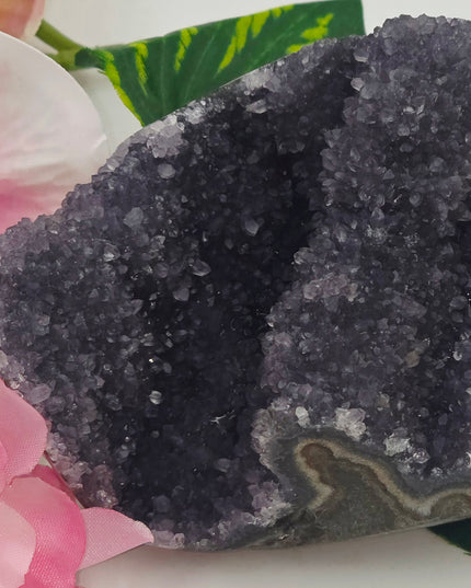 Unique rare black amethyst cluster