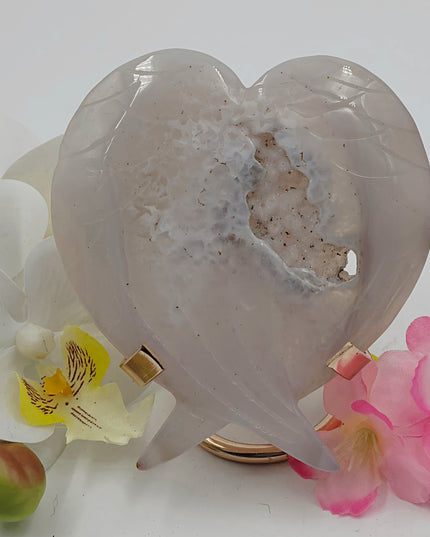 Agate druzy angel wings