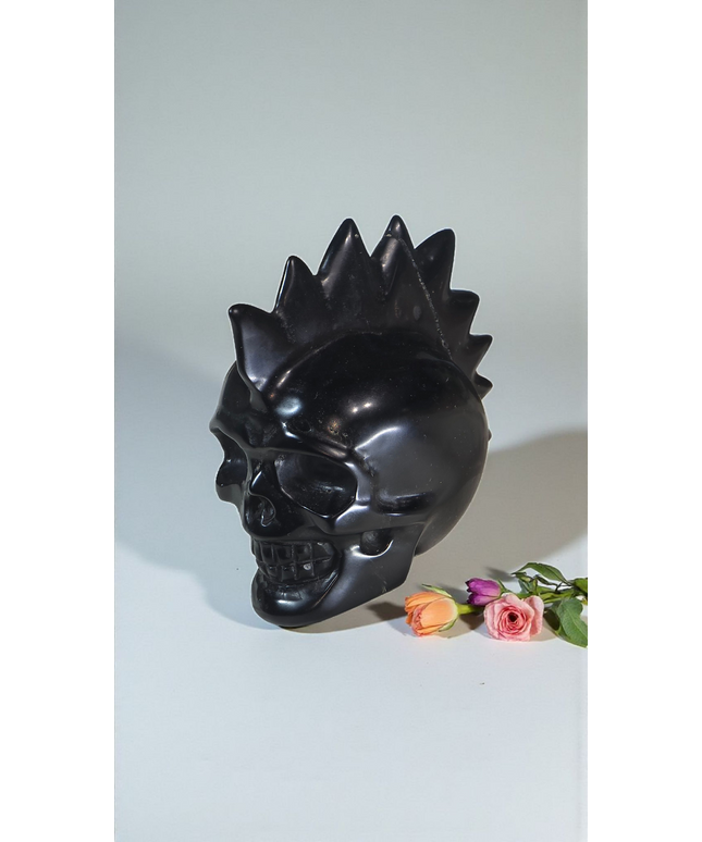 Obsidian Mohawk skull
