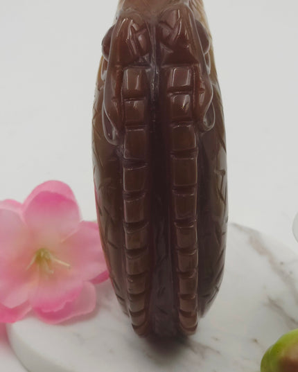 Carnelian Agate Crocodile Carving