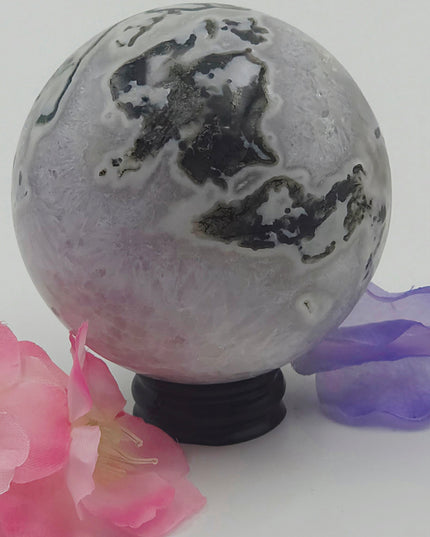 Gemmy Moss Agate Sphere
