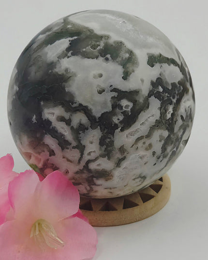 Druzy Moss Agate Sphere