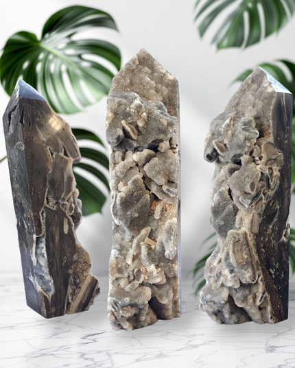 Druzy xxl black Sphalerite tower