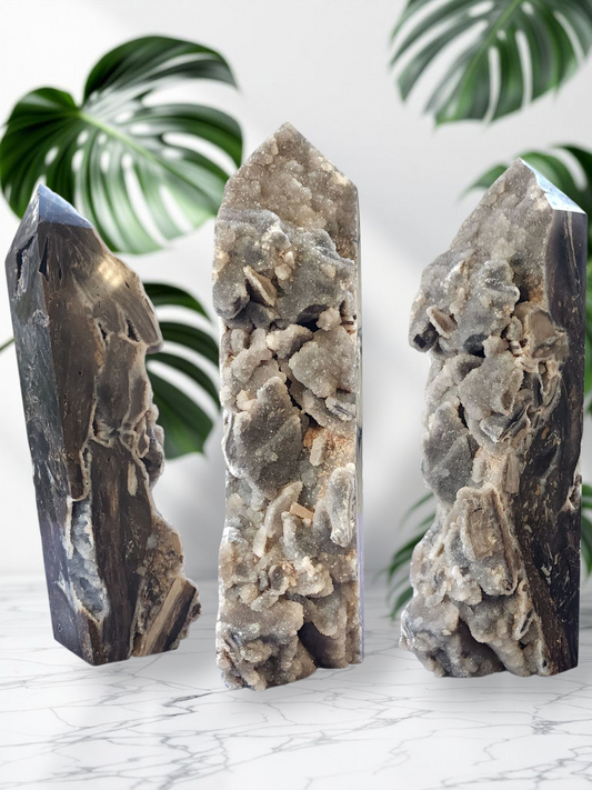 Druzy xxl black Sphalerite tower