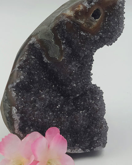 Amethyst with hemitite