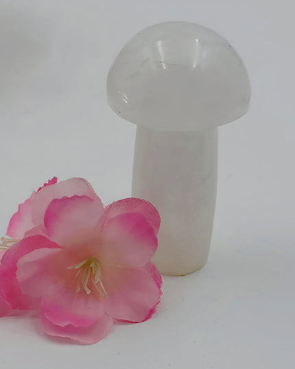 Milky quartz mushrooms
