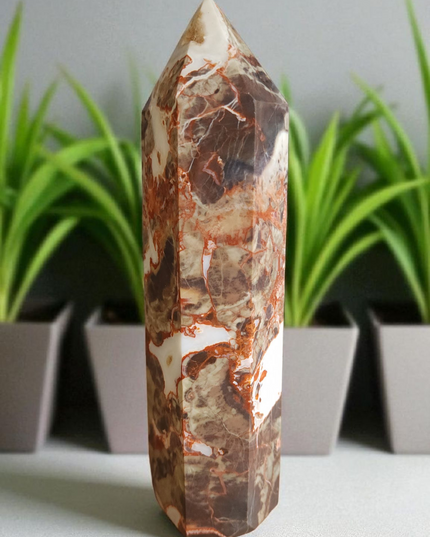 Brecciated jasper tower