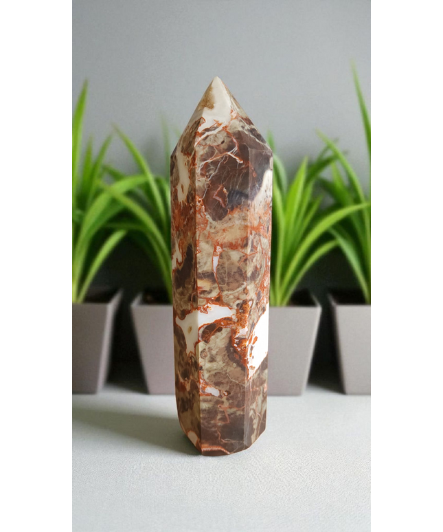 Brecciated jasper tower