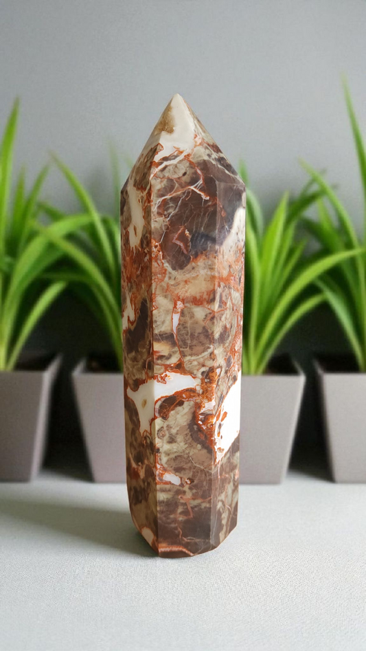Brecciated jasper tower