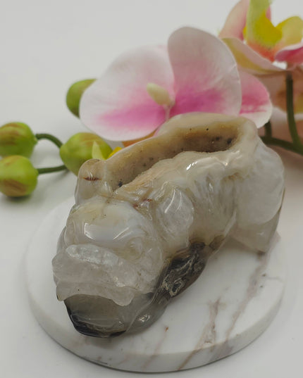Chinese dragon agate carving