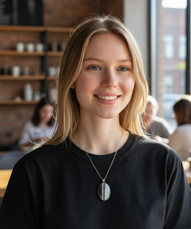 Botswana agate sterling pendant