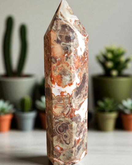 Brecciated jasper tower