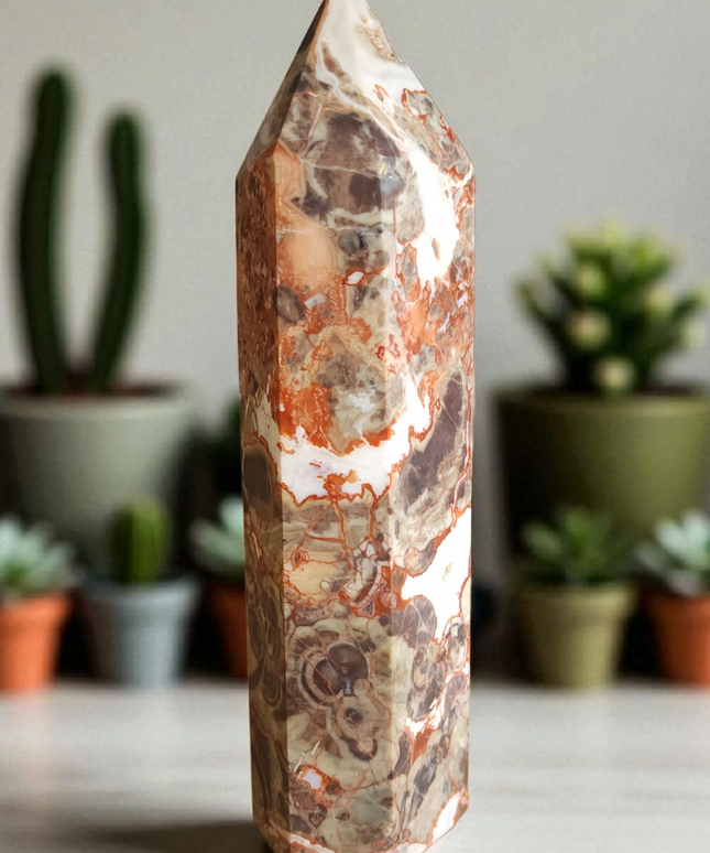 Brecciated jasper tower
