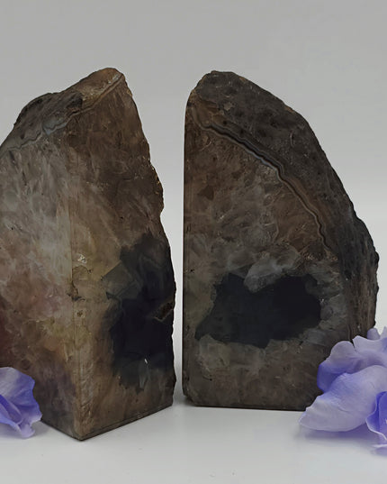 Agate Carved Bookends