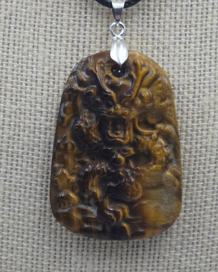Tigers Eye dragon pendant
