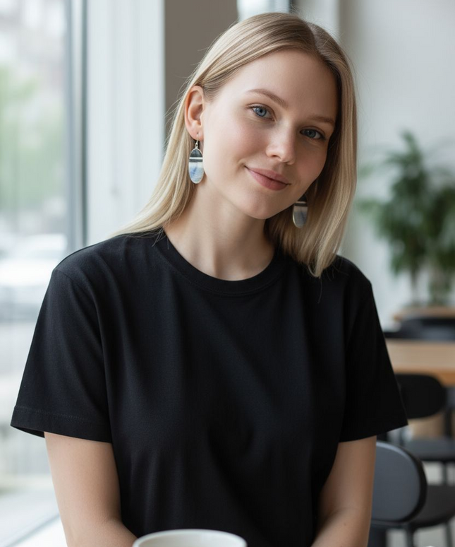 Botswana agate earrings sterling silver