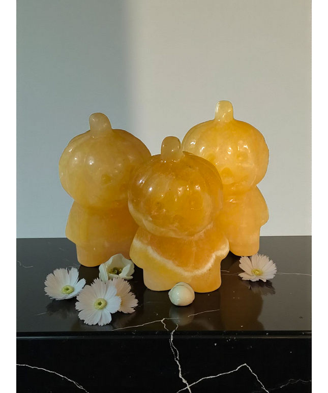 Banded calcite Pumpkin babies