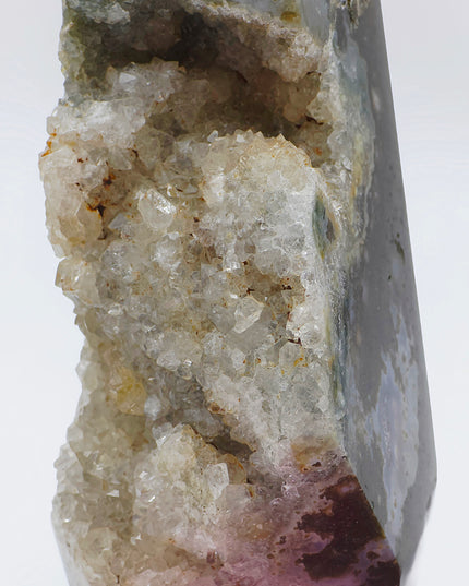 Unique Ocean Jasper tower with Quartz Druzy