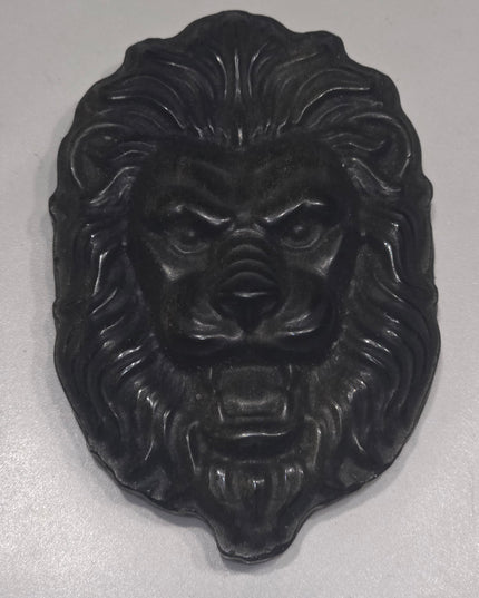 Black Obsidian lion head carving
